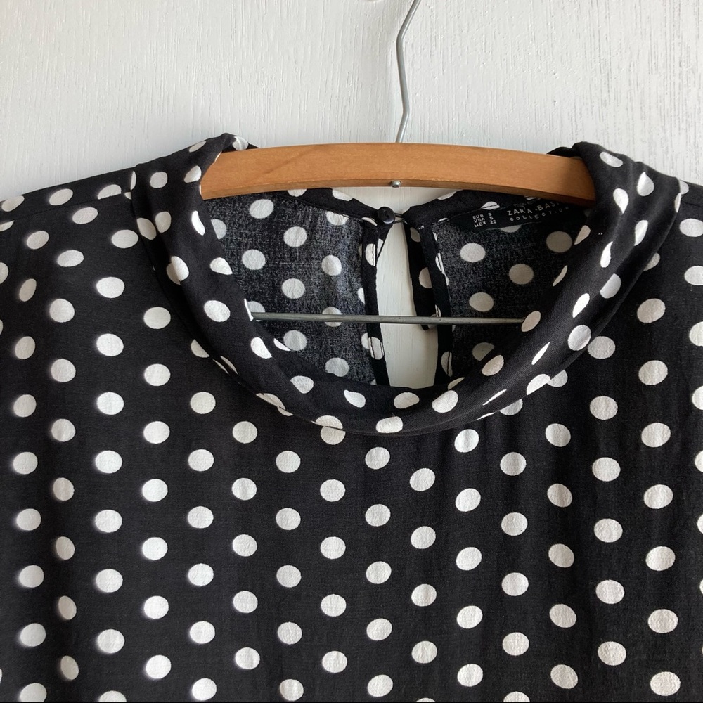 Zara Basic Collection Black With White Polka Dot … - image 4
